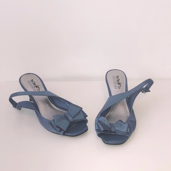 COACH and Four Blue Peep Toe Heels Pumps Shoes ((size 6)) - Picture 1 of 8